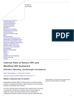 Internal Rate of Return IRR and Modified IRR Explained: Building The Business Case by Solution Matrix LTD