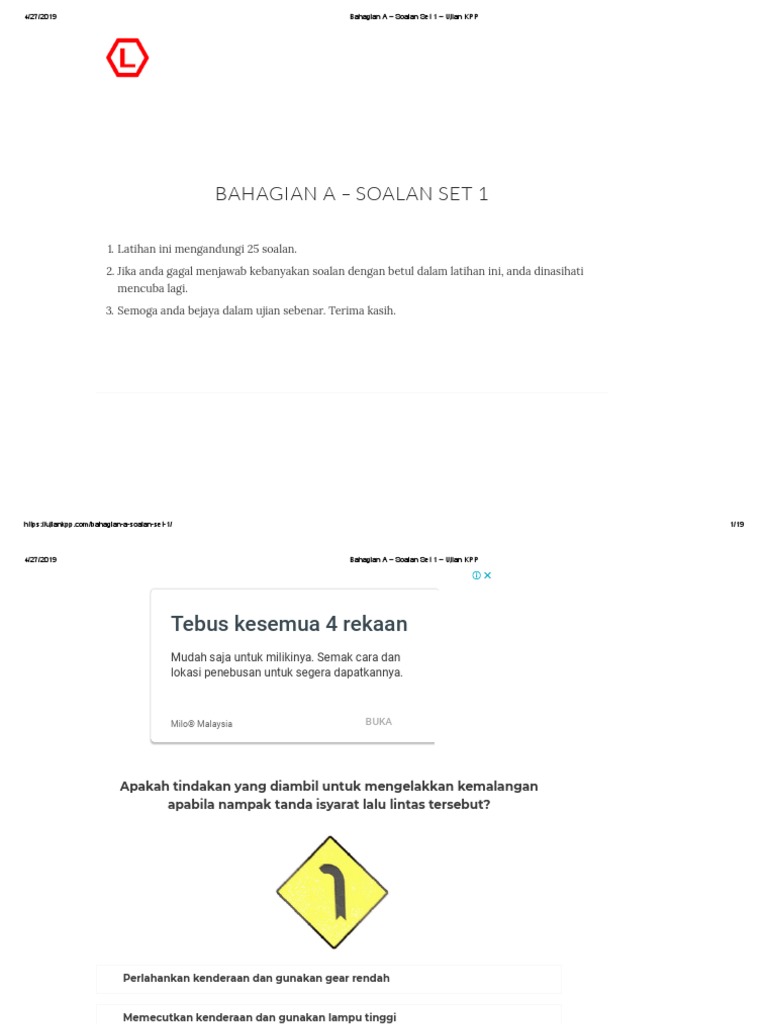 Bahagian A  Soalan Set 1  Ujian KPP  PDF