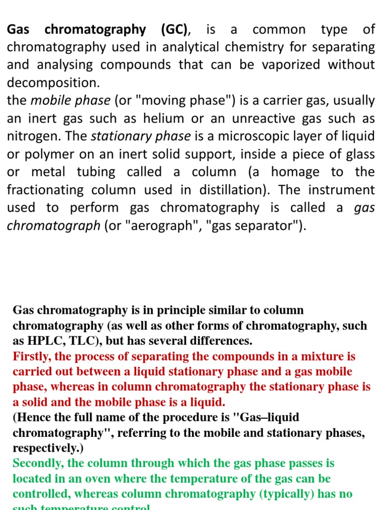 Overview of Gas Chromatography Techniques | PDF | Gas Chromatography ...