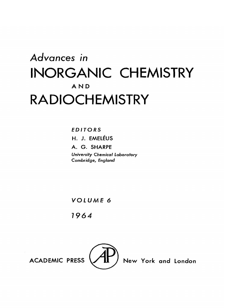 Advances in Inorganic Chemistry and Radiochemistry 06 1964