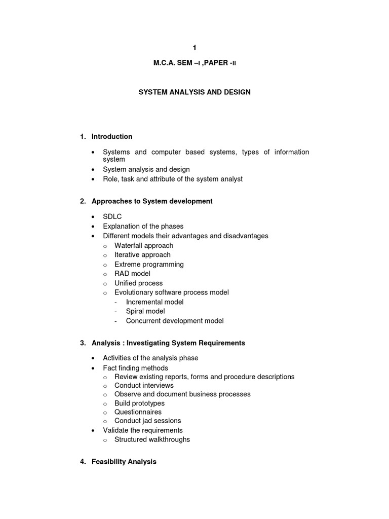 System Analysis and Design Overview | PDF | Systems Design | Software ...