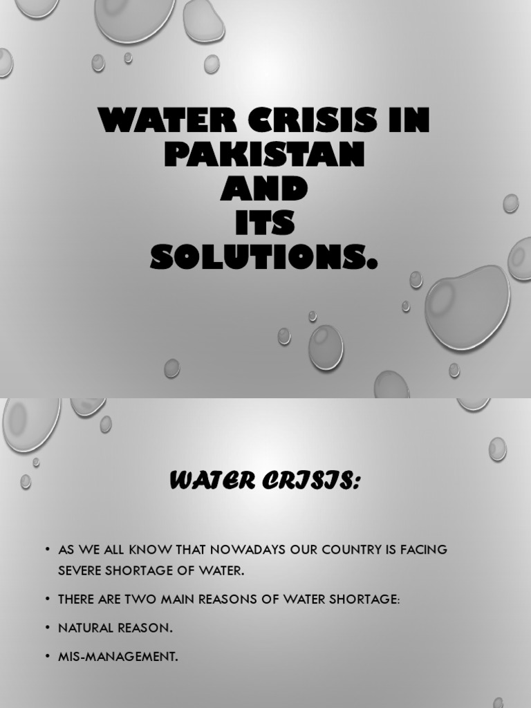 research paper on water scarcity in pakistan