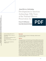 Developments in American Archaeology: Fifty Years of The National Historic Preservation Act