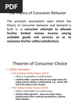 The Theory of Consumer Behavior