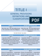 Title I: General Provisions Definitions and Classifications