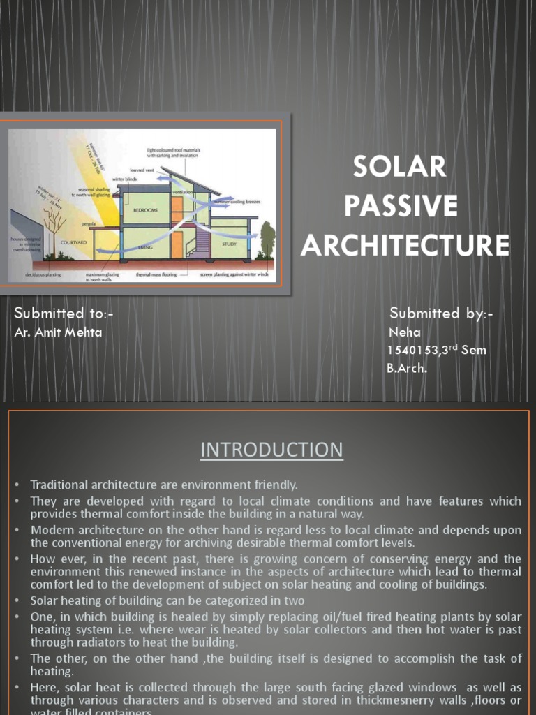 Solar Passive Architecture Techniques | PDF | Wall | Sustainable Building