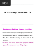 OOP Through Java: Unit - Iii