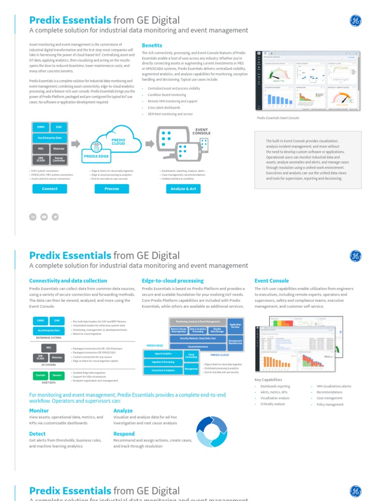 Predix Essentials From Ge Digital Datasheet Pdf Scada Cloud Computing