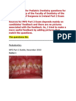 MFD Part 2 - Pediatric Dentistry Exams Questions