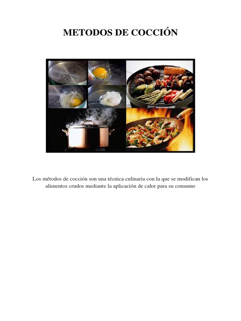 Métodos de Cocción de Alimentos | PDF | Cocinando | Alimentos