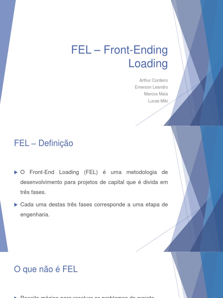 Metodologia FEL em Projetos de Engenharia | PDF | Engenharia | Planejamento