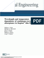 Wavelength and Temperature Dependence of Continuous-Wave Laser Absorptance in Kapton Thin Films