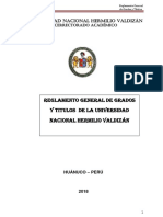 Reglamento de Grados y Titulos 2017 Unheval