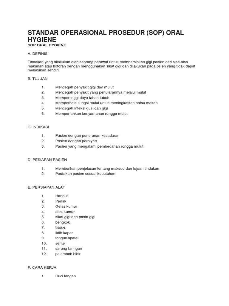 Standar Operasional Prosedur | PDF