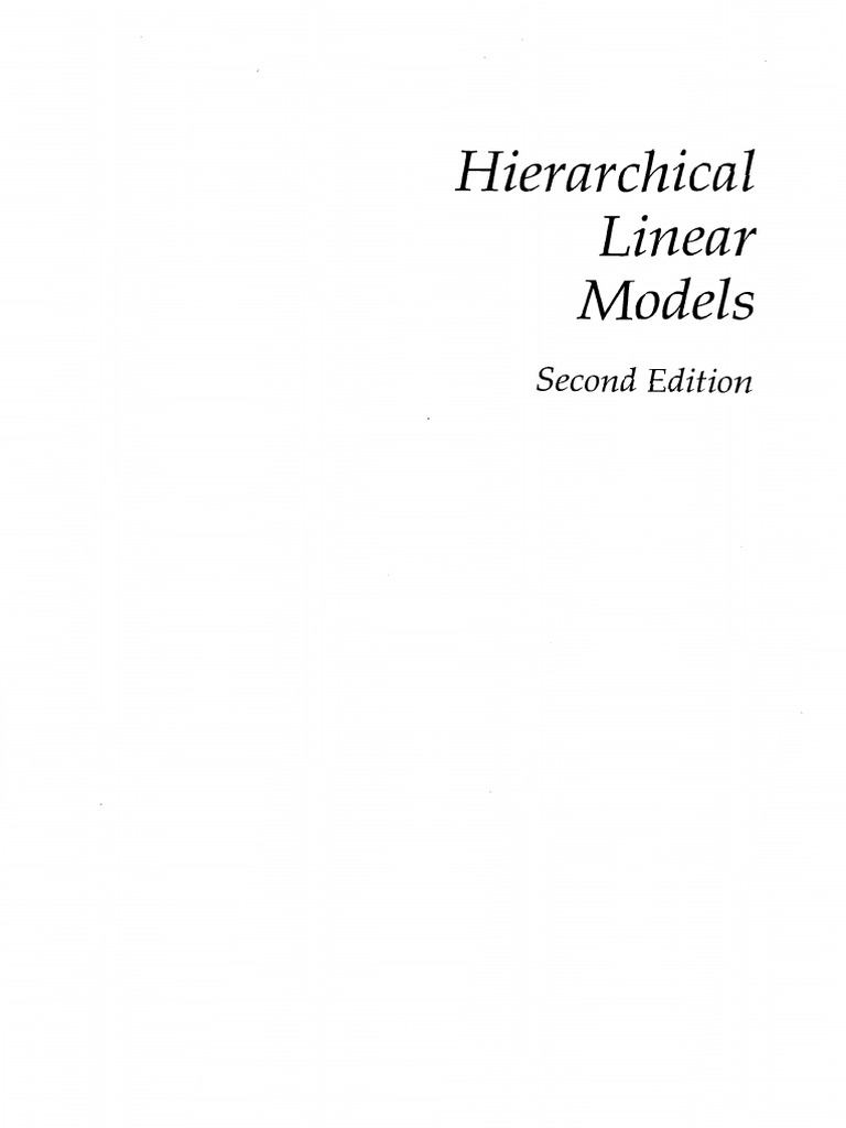 Hierarchical Linear Models Applications and Data Analysis Methods PDF | PDF