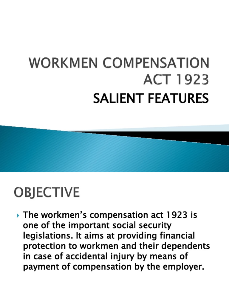Workmen Compensation Act 1923 PDF Expense Employment