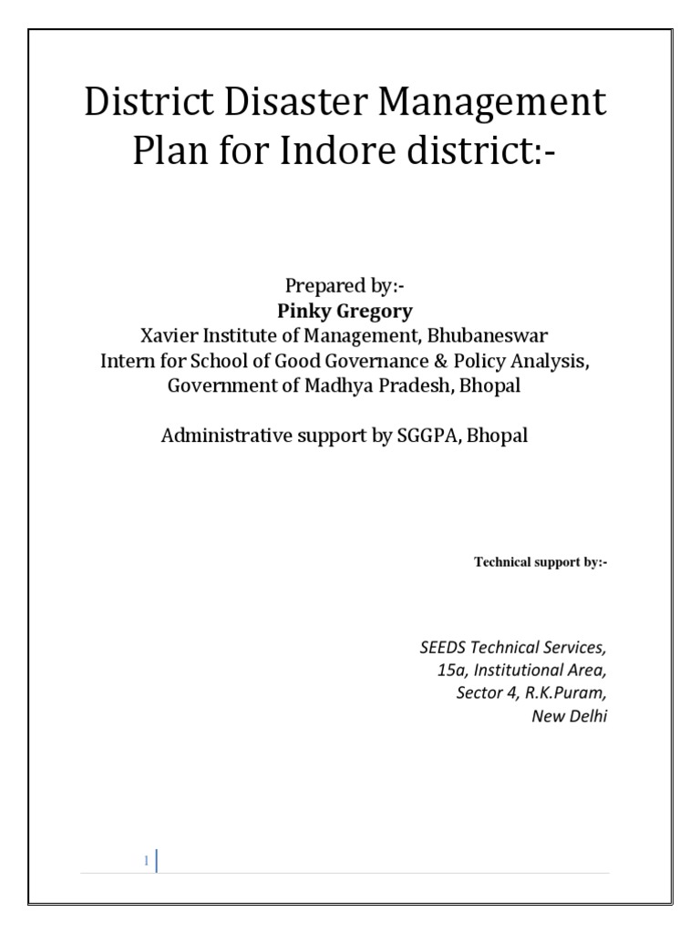 Indore District Disaster Management Plan | PDF | Emergency Management ...