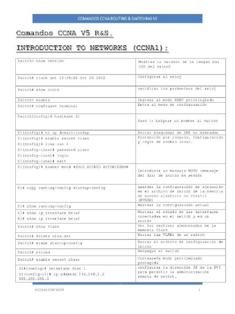 Comandos CISCO | PDF