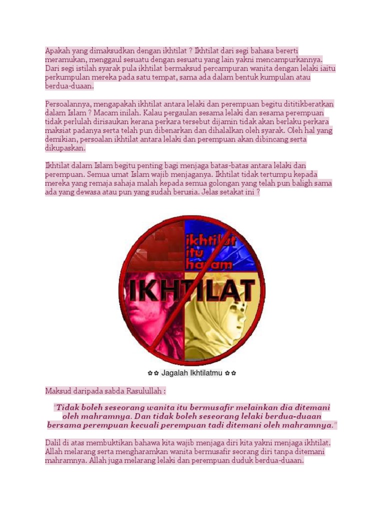 Apakah Yang Dimaksudkan Dengan Ikhtilat Pdf