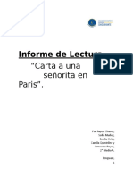 Informe de Lectura.: "Carta A Una Señorita en Paris"