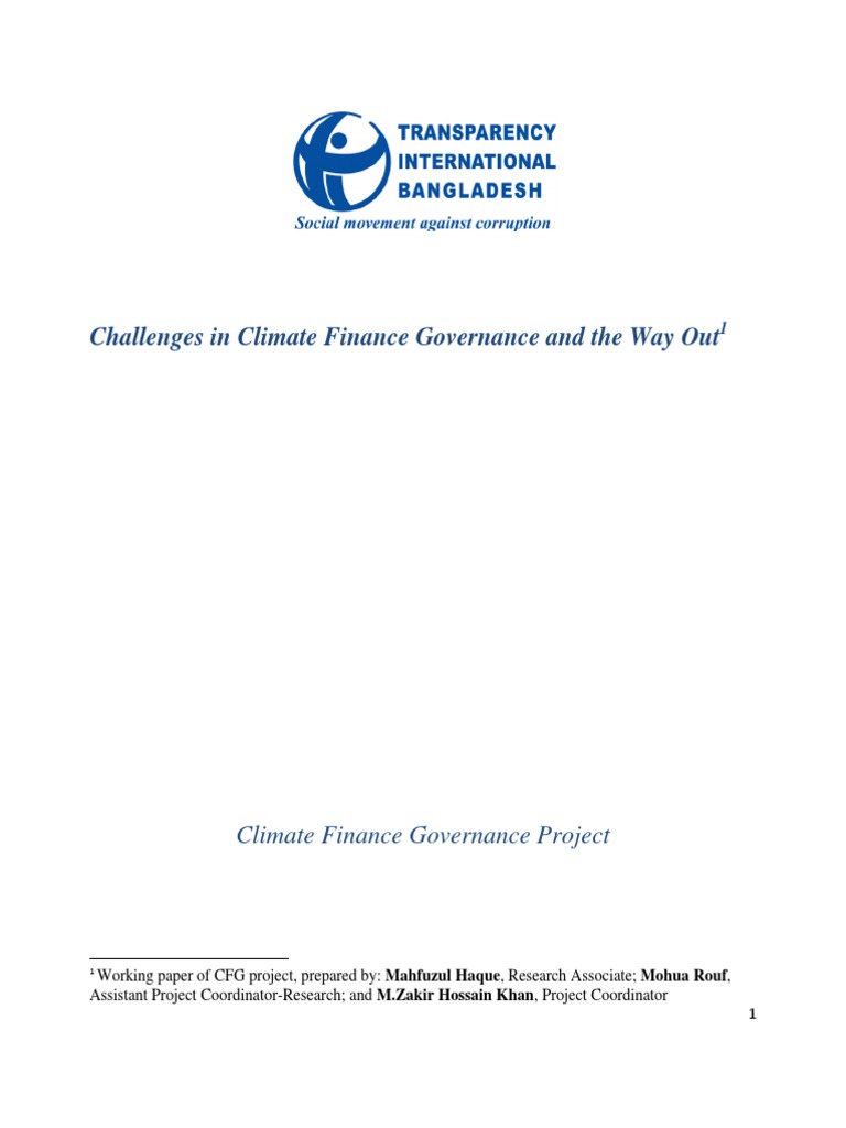 Climate Finance Governance Challenges | PDF | United Nations Framework ...