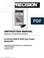Instruction Manual: In-Circuit ESR & DCR Cap Tester Model 881