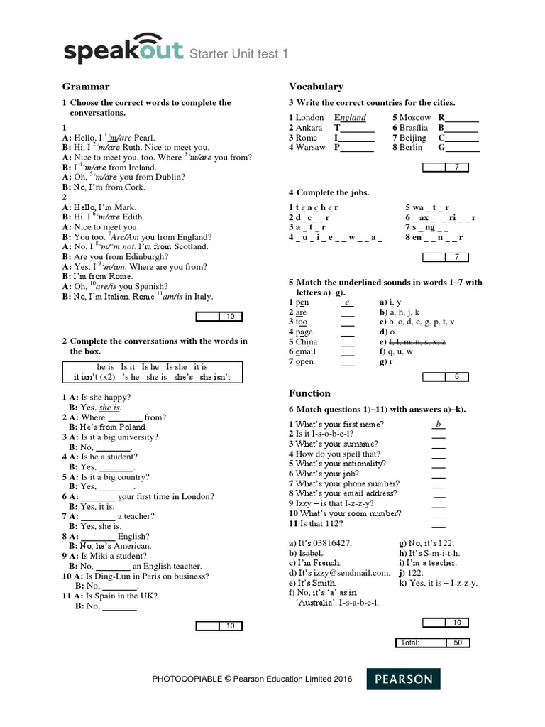 Revision Test Starter Unit | PDF | Human Communication | Linguistics