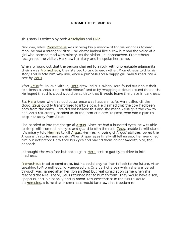 Prometheus and Io | PDF | Greek Mythology | Ancient Greek Religion