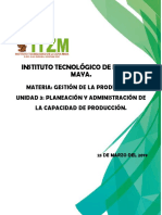 Unidad 3 Planeacion y Administracion de La Capacidad de Producción