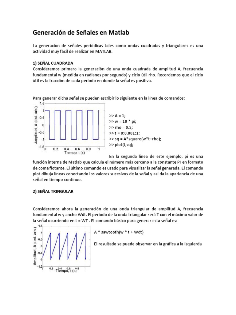 Generación de Señales Periódicas en Matlab | PDF | Frecuencia | Olas