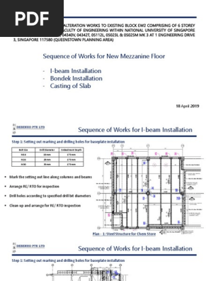 Sequence Of Works For New Mezzanine Floor I Beam Installation