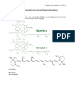 Isolation of Chlorophyll and Carotenoid Pigments From Spinach