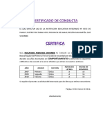 Certificado de Conducta