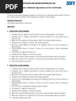 Ec2308: Microprocessor and Microcontroller Lab Basic Arithmetic Operations On Two 16-Bit Data