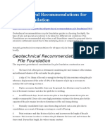 Geotechnical Recommendations For Pile Foundation