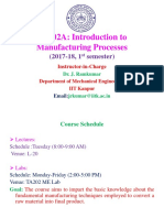 TA202A: Introduction To Manufacturing Processes: (2017-18, 1 Semester)