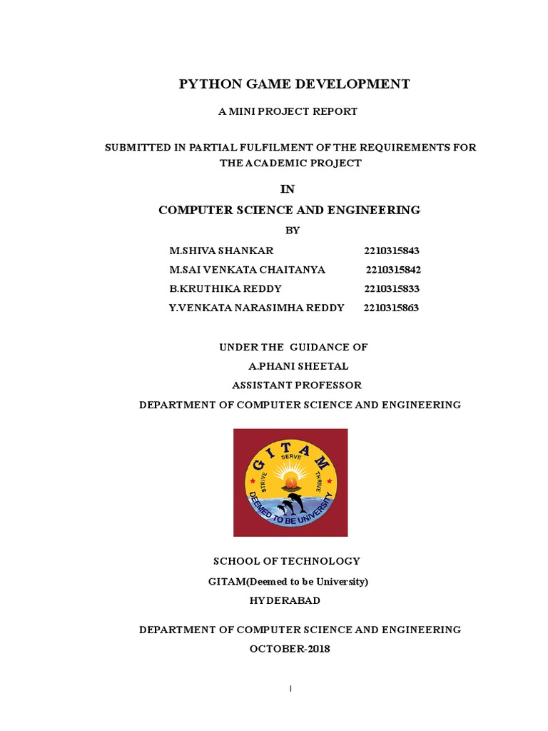 MINI REPORT Final PDF | PDF | Python (Programming Language ...