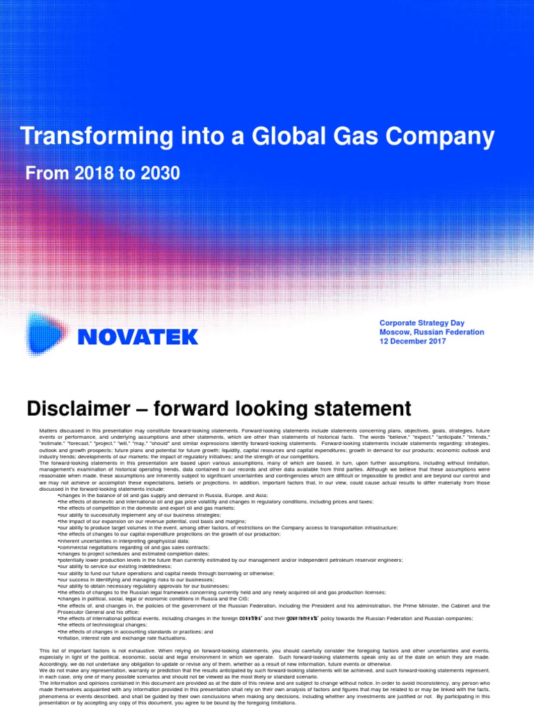 Transforming Into A Global Gas Company: From 2018 To 2030 | PDF ...
