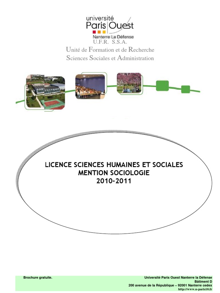 Livret Licence Sociologie 2010-2011 200710 | Sociologie | Science