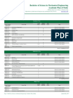 Bachelor of Science in Mechanical Engineering Academic Plan of Study