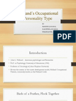 Holland's Occupational Personality Type: BY HAKESH (203518010) R.ADITHYA (203518019) THANIGAIVEL (203518025)