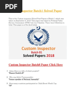 Custom Inspector Batch1 Solved Paper