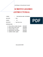 Concreto Ligero Estructural - Informe PDF
