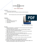 Lab # 6 Tensile Testing