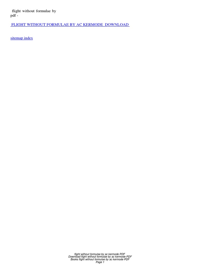 Flight Without Formulae by A.C. Kermode | PDF | World Wide Web ...