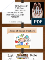 Roles, Techniques and Skills of Social Worker Working With Individual and Families (By Karen C. Gayonan