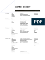 Research Checklist: Type of Defense Paper Content Required Document Required Approved by