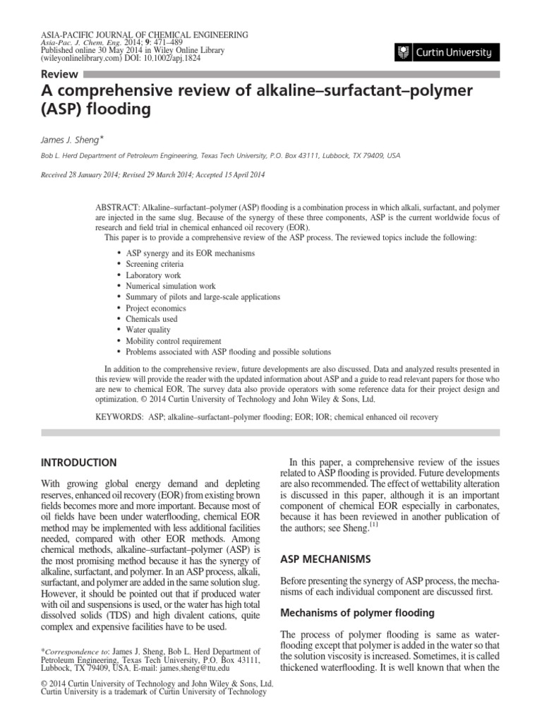Sheng 2014 | PDF | Enhanced Oil Recovery | Surfactant