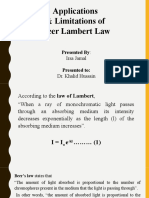Applications & Limitations of Beer Lambert Law: Presented by