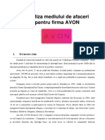 Analiza Mediului de Afaceri Pentru Firma AVON: Ntroducere